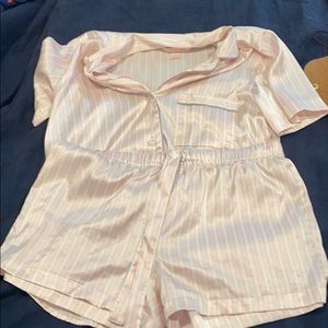 Victoria's Secret pink silky pajama set